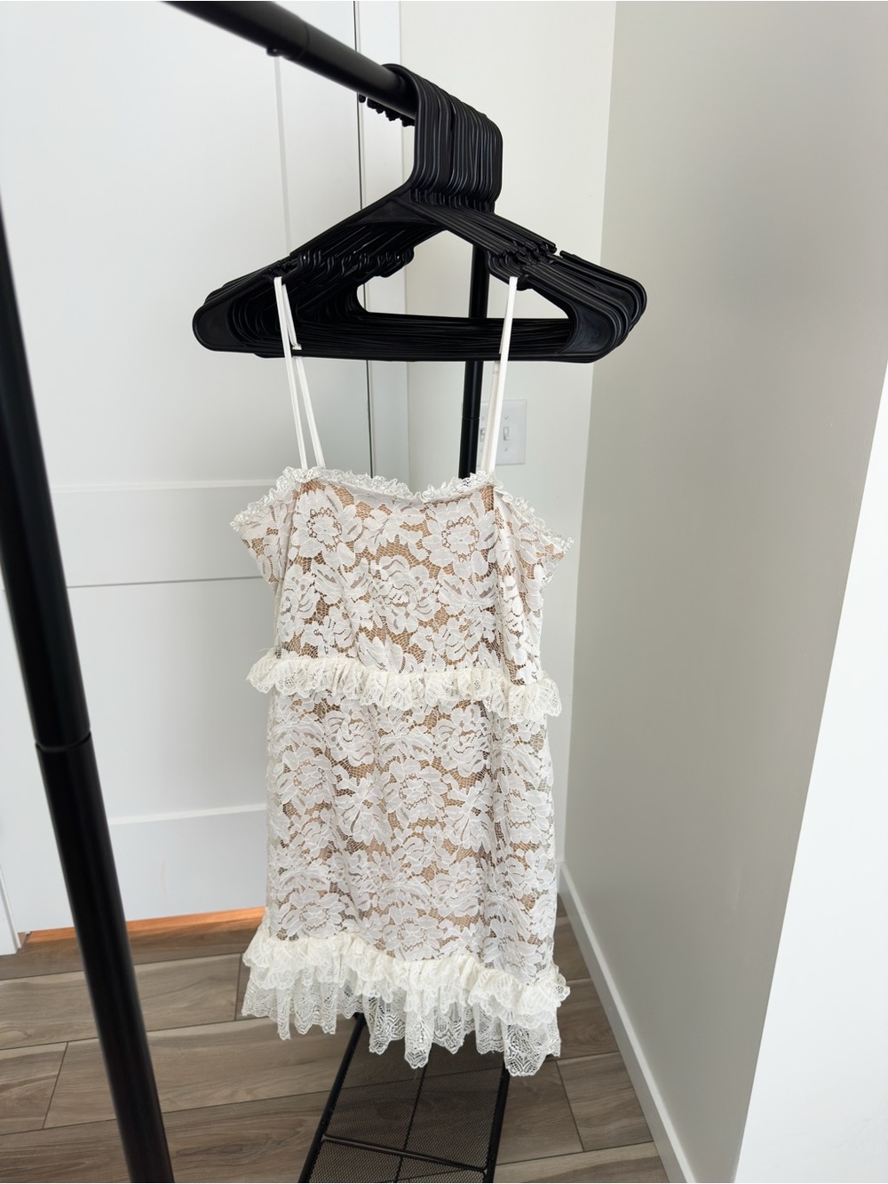 bebe White Lace Mini Dress